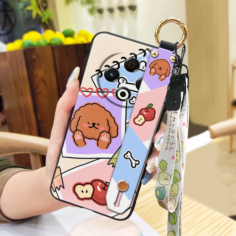 Lanyard Back Cover Phone Case For Tecno Spark30 4G/KL6 Phone Holder Dirt-resistant Anti-dust Fashion Design Durable Cute