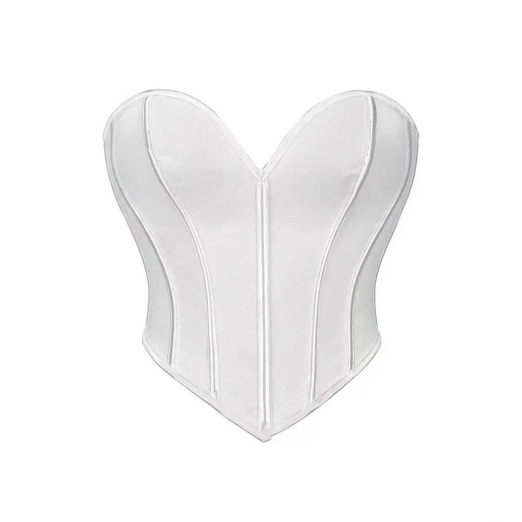 Cute Heart Tube Top Corset Breathable Mesh Off-the-shoulder Shapewear Can Be Worn Outside Sexy Vest Top Bone Coat