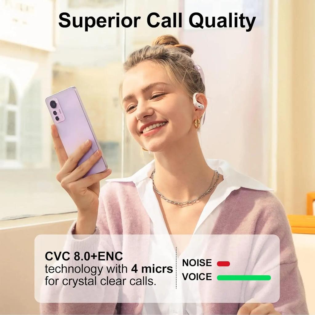 BX30 Bluetooth 5.4 Ohrhörer IPX7 Wasserdichte Kabellose Kopfhörer mit ENC Geräuschunterdrückung Mikrofon Tiefer Bass Für Sport Training Fitnessstudio