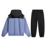 Li-Ning Letter Print Versatile Comfortable Hooded Drop Shoulder Loose Long Sleeve Elastic Waist Long Pants Casual Sports Suit AFDU033-5+YKLU208-1