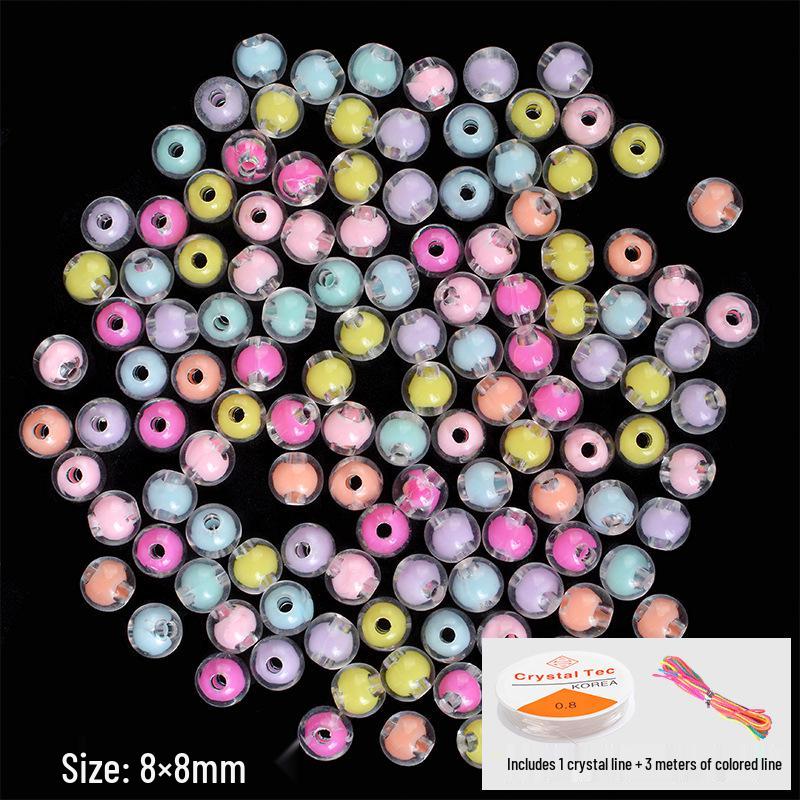 Acrylic Beads: Inner Color & Transparent Beads for DIY Hair Ties and Bracelets