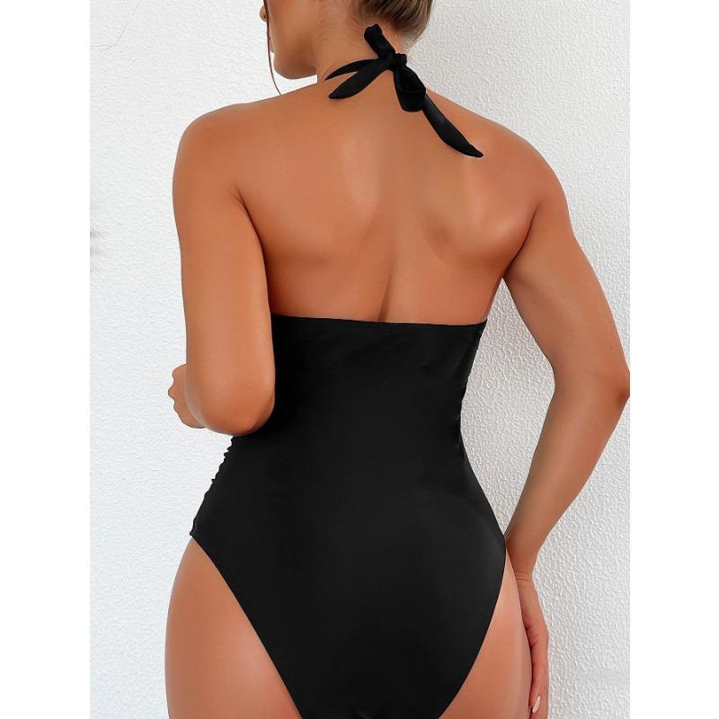 Einteiliger Badeanzug Damen Konservativ und Schlank Schnelltrocknender Badeanzug Strand Heiße Quelle Urlaub Träger Sling Badeanzug