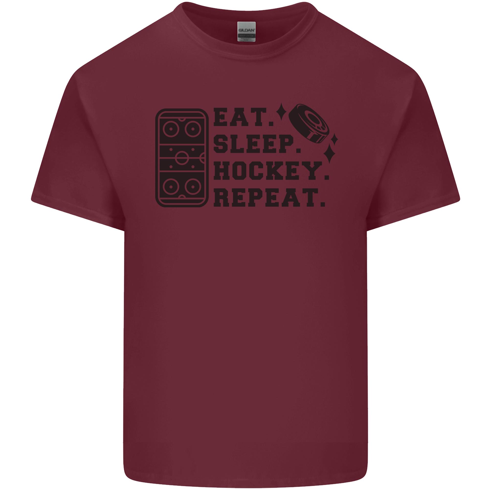 Eat Sleep Hockey Repeat Street Ice Funny Unisexs Light Cotton TShirt S