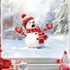 Reusable Winter Scene Decals Christmas Snowman Static Window Cling, Funny Sticker, Seasonal Home Ornaments Xmas Glass Decal for Shop Holiday