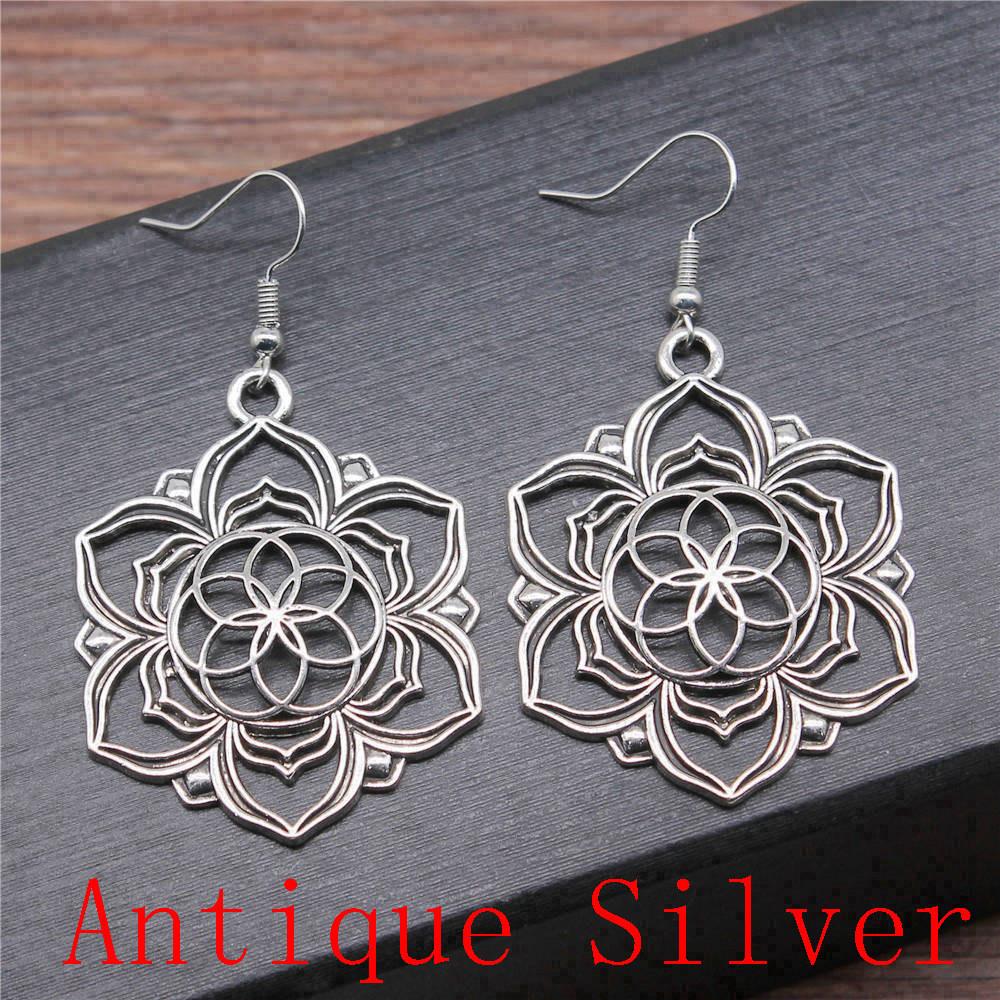 Mandala Pattern Drop Earrings Dangle Drop Earrings For Women Jewelry Making Wholesale