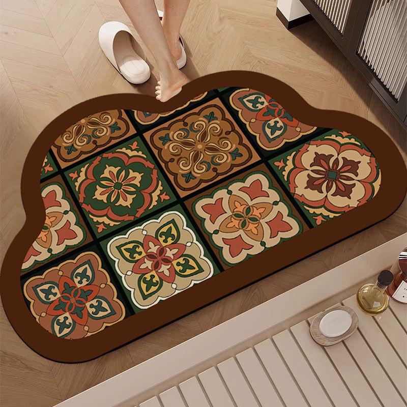Irregular Carpet Entrance Door Mat Bathroom Water Absorption Mat Household Diatomaceous Earth Non-Slip Foot Mat Entryway