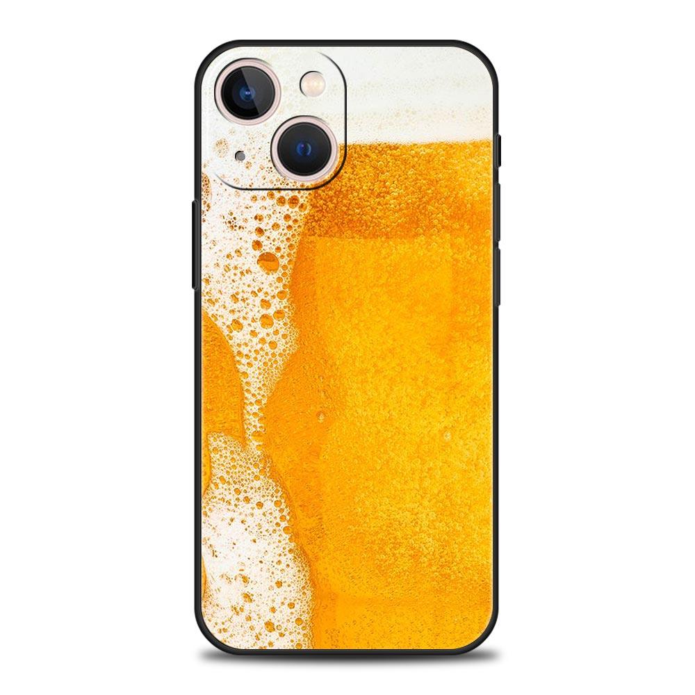 Alkohol Sommer Blase Für iPhone 11 12 13 15 14 Pro Max Handyhülle X XR XS 7 8 Plus SE 2020 Luxus Schwarz Silikon Hülle Funda