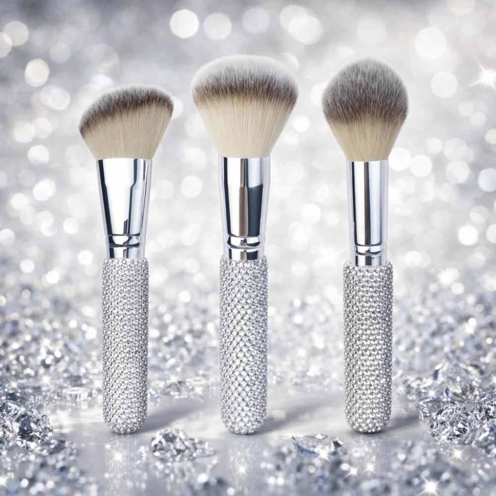 Diamond Embedded Blush Brush Soft Bristles Multi-Functional Brush  Various Makeup Looks