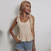 2024 Women's Loose U-Neck Cotton Linen T-Shirt - Versatile European & American Style