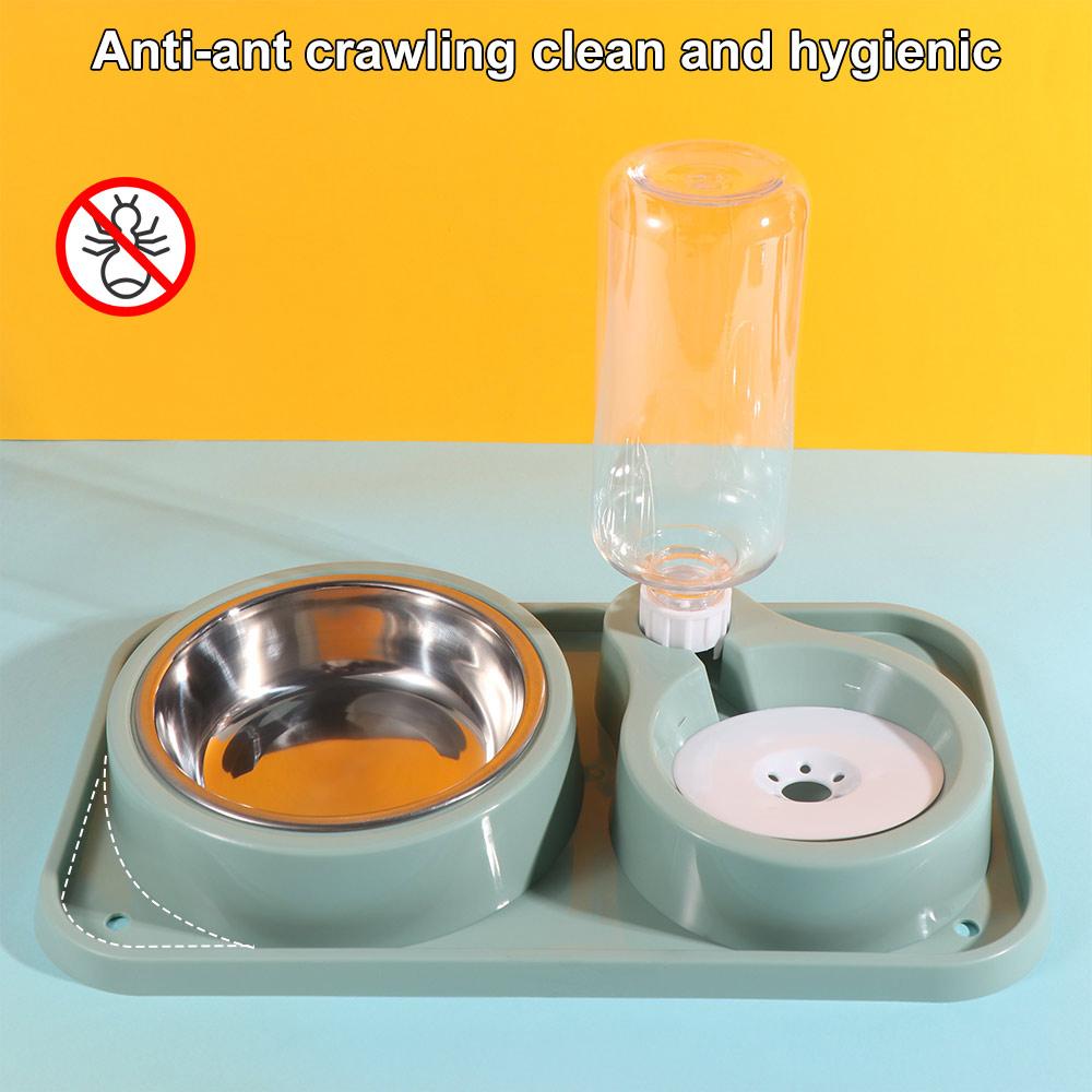 Stainless Steel Cat Food Water Bowl Detachable Pet Water Feeder Container  Household