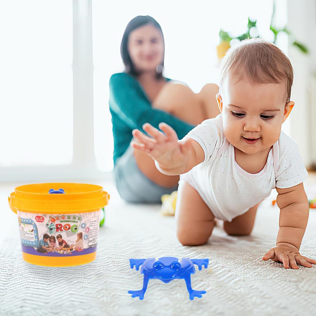 EXCEART Frog Jumping Jumping Frog Toy When Pressed with Your Set of ABS For Birthday New Nursery School Figurine, Frog, Finger, 12, Parent-Child Game,