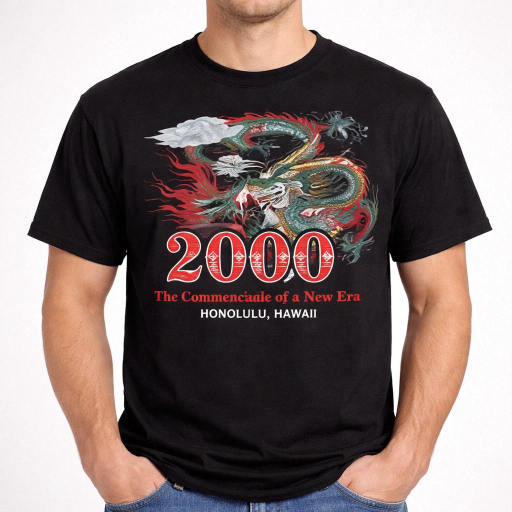 Vintage 90s Hawaii Dragon Graphic Art Tee Chinese Style Unisex S-3XL XXXXL