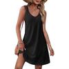 Summer Beach Loose V-Neck Sleeveless Pocket Dress Tank Top Skirt