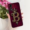 For Motorola Moto E14 Royal Crown Initial Letter Couple Phone Case For Moto E14 Black Silicon Soft Cases