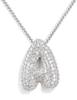 Cz Zircon Fat Initial A-Z Letters Balloon Bubble Pendant Necklace For Women Men Stainless Steel Box Chain Hip Hop Iced Jewelry