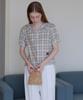 Nounbeleo Check Puff Sleeve Blouse [Knss06Bl01]_Ivory