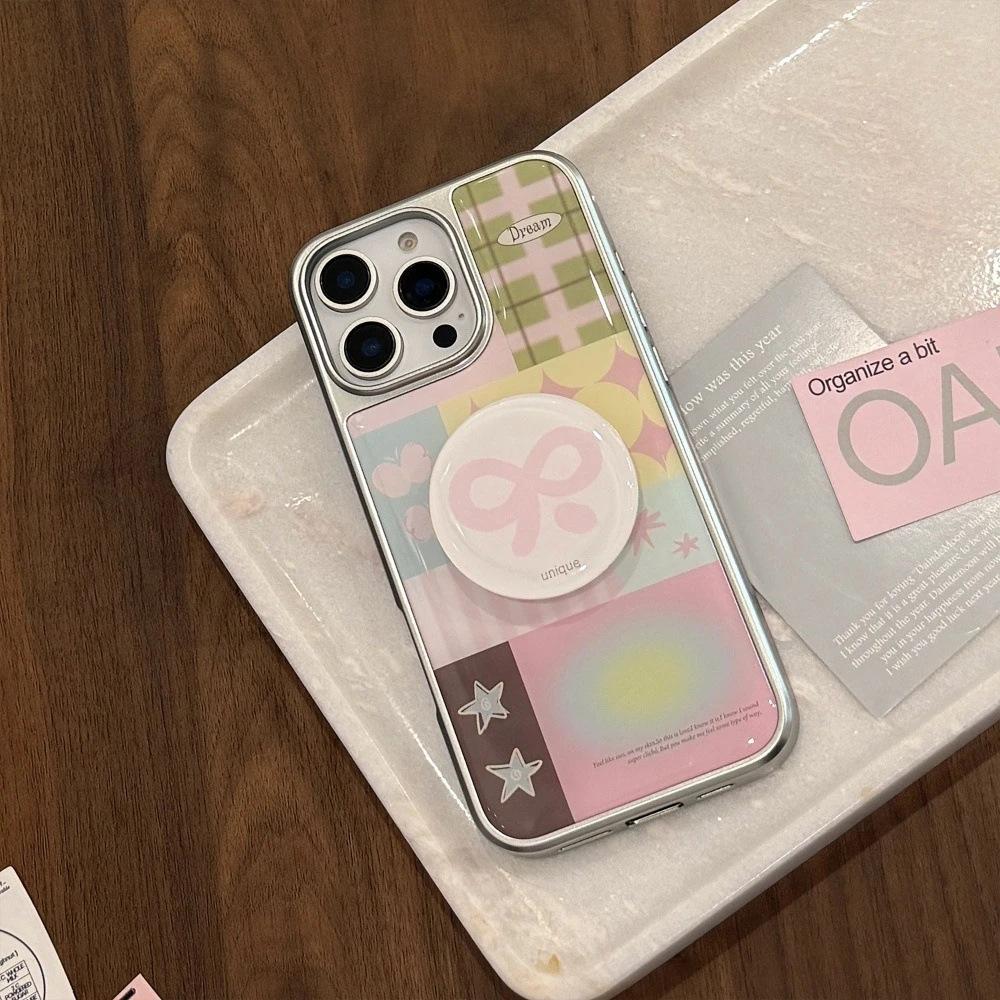 Star plaid collage for iPhone 17/16 mobile phone case Apple 14 electroplating 13 water condensation 12 niche 15 sets