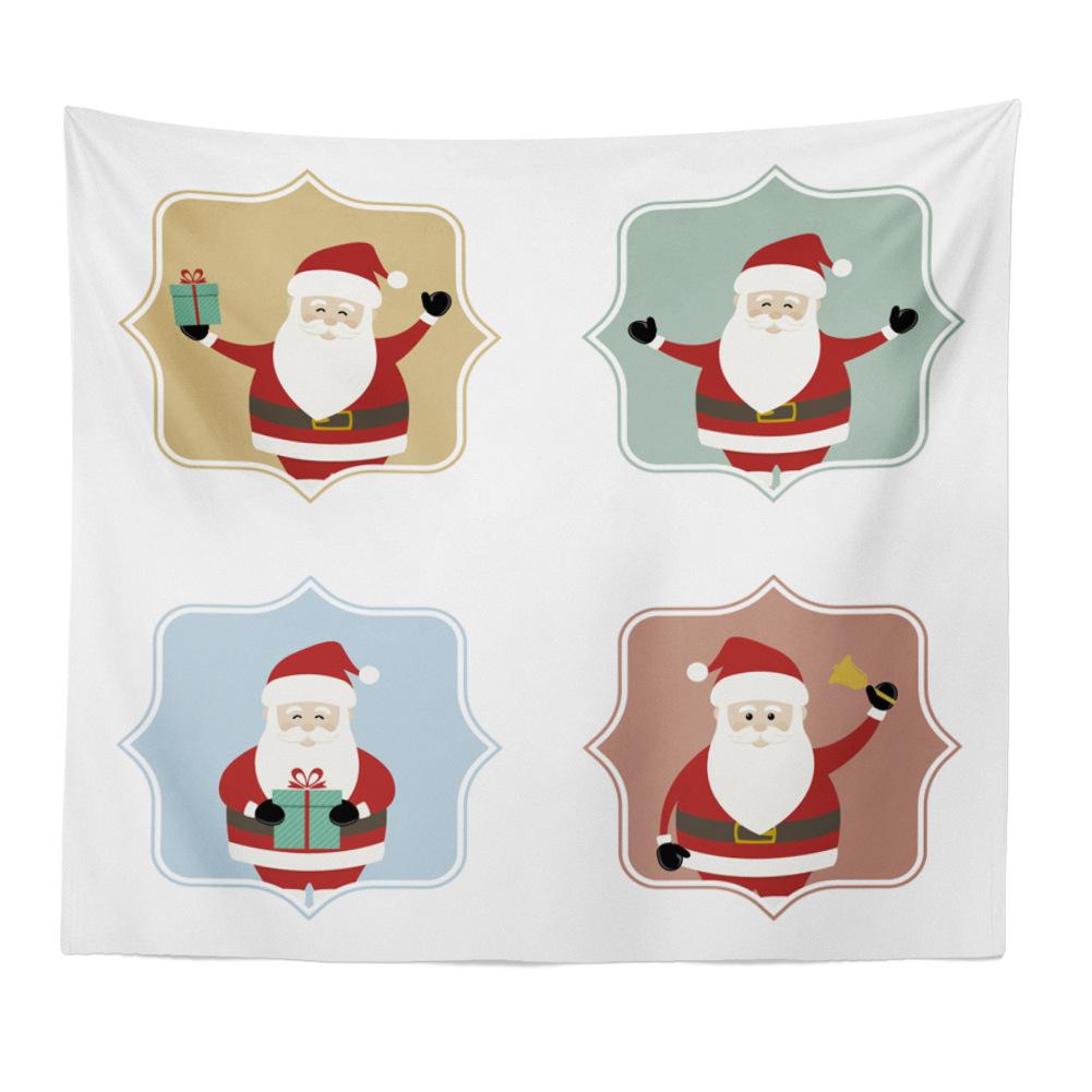Christmas Series Santa Claus Pattern Tapestry TV Background Wall Landscape Tapestry Cloth Hanging Cloth