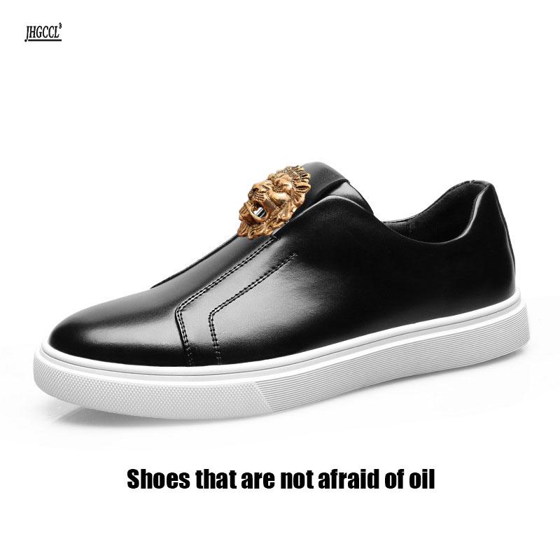 Neue Herren-Freizeitschuhe ölabweisende Lederoberfläche bequeme weiche Sohle Sportschuhe Board-Schuhe flache Schuhe A15