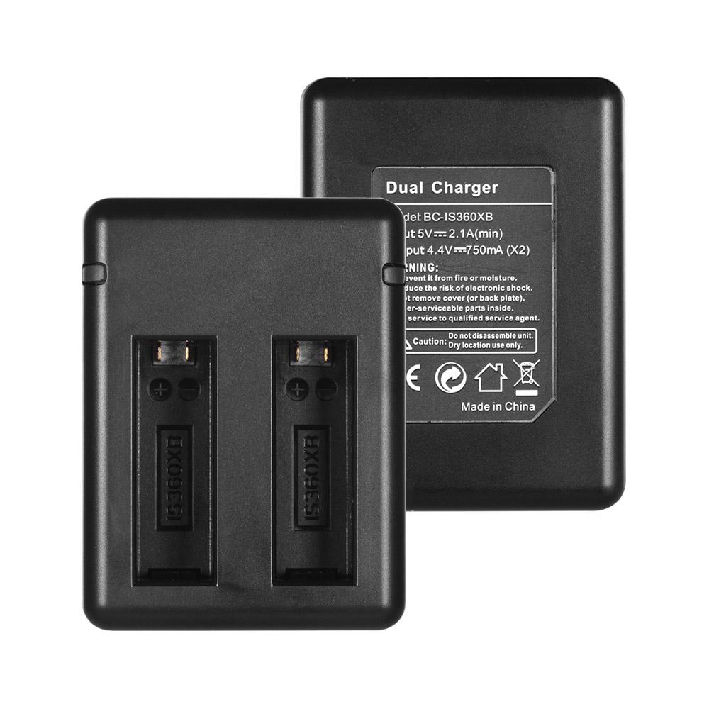 Portable Dual Camera Battery Charger T with 2 Rechargeable Batteries USB D
