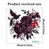 Purple Black Peony Flower Bird Wall Sticker Self Adhesive Removable Decal for Bedroom Living Room Home Decor Vinyl Art Mural