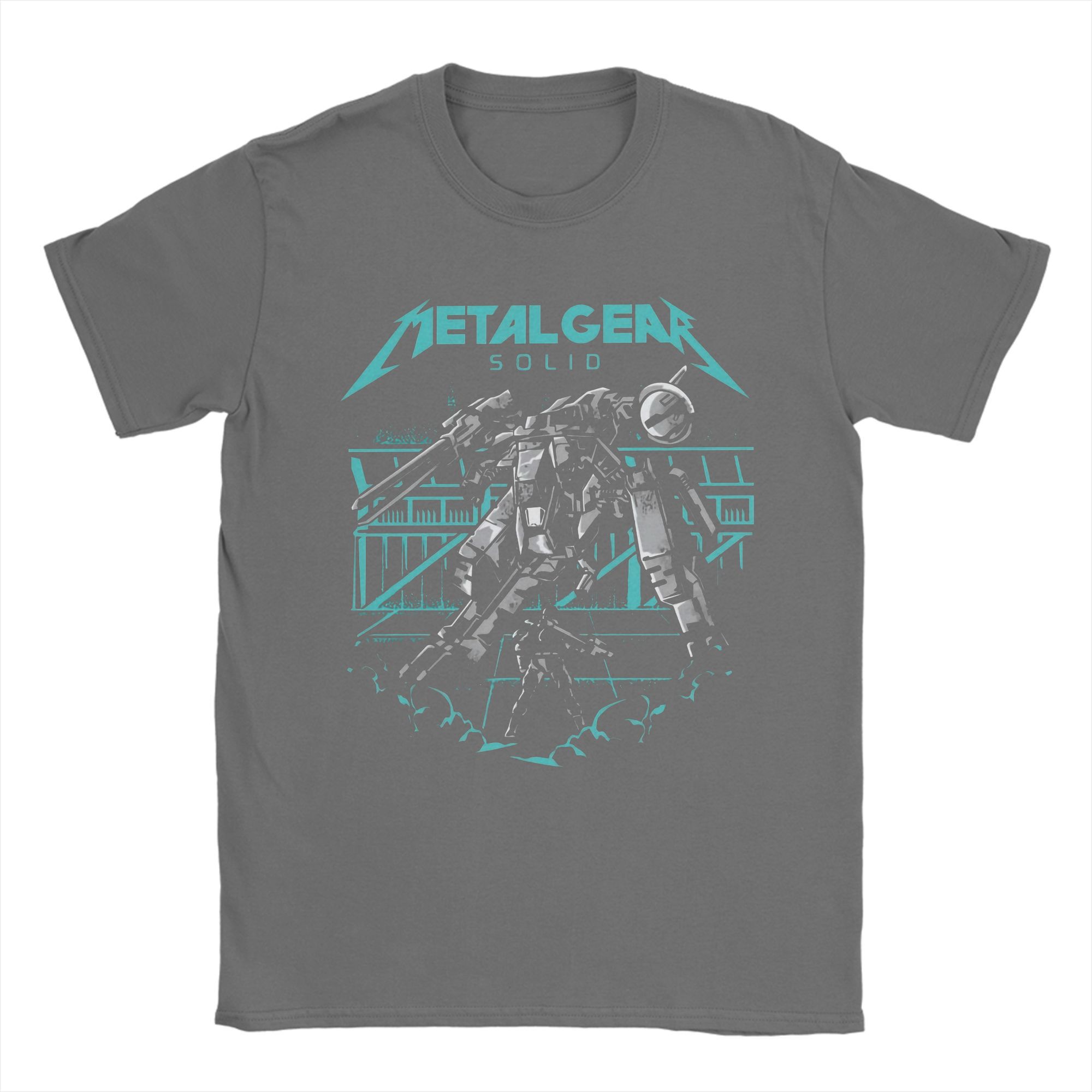 

Чоловіча футболка з логотипом Heavy Metal Gear Solid Одяг з чистої бавовни Дозвілля Короткий рукав Круглий комір Футболка Ідея для подарунка Футболка L темно-сірий колір