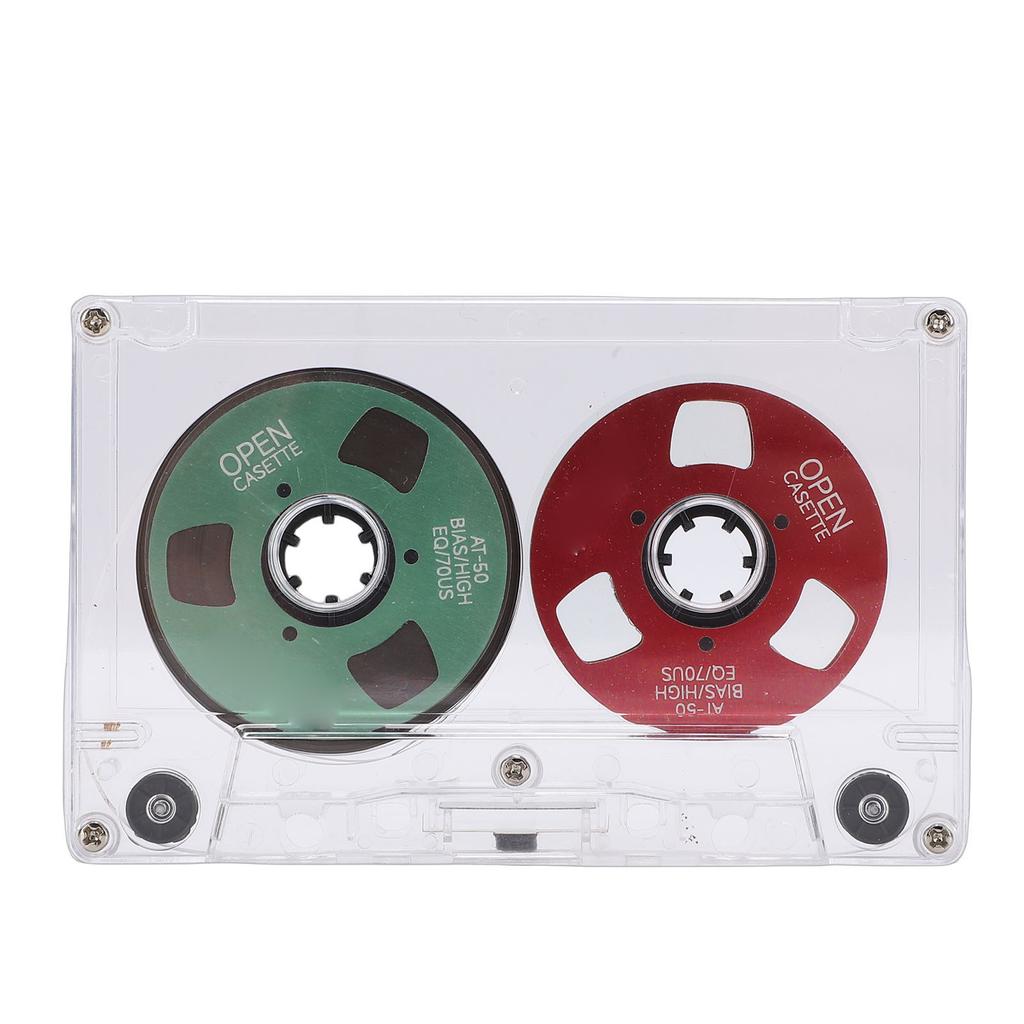 Blank Cassette Tape Reel to Reel Metal 50 Minutes Blank Recording Tape with Transparent Box for Music Recording