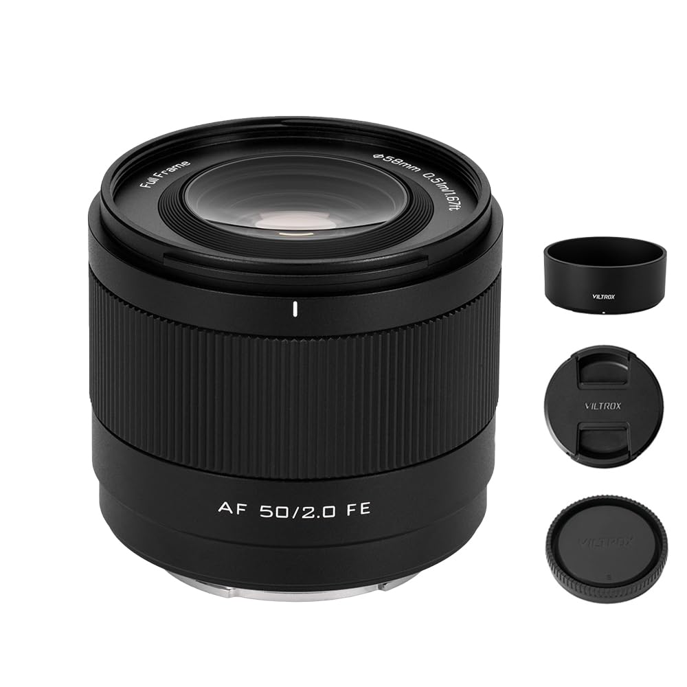 VILTROX AF 50mm Air FE Full Frame Large Aperture Lens for Cameras A7 A7II A7III A7RII A7RIII A7RIV A7SIII A9 A7C A6400 A6000 A6600 A6100 A6500 F2.0