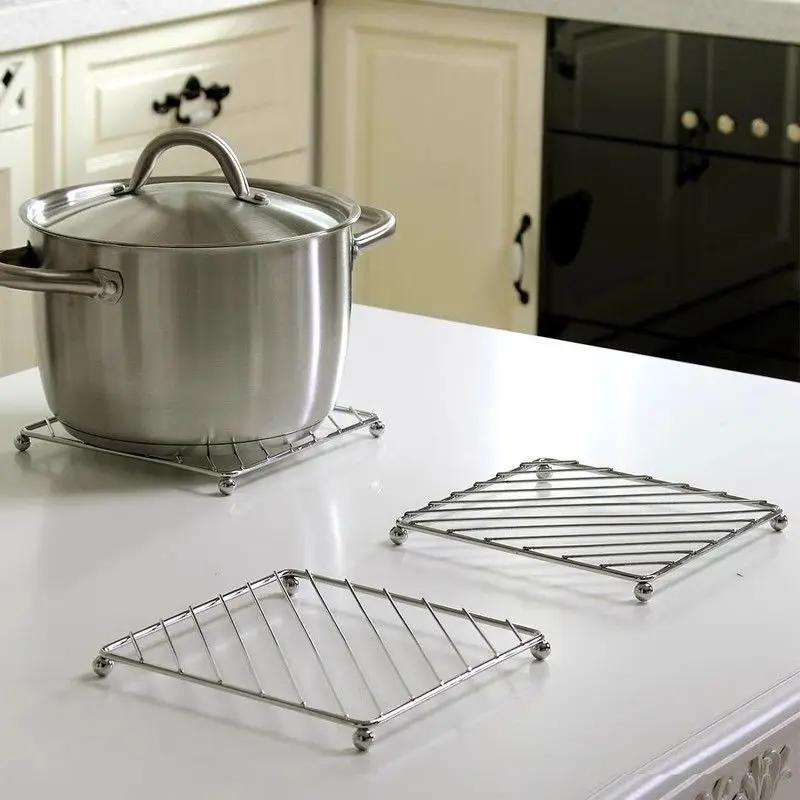 Creative Iron Square Placemat Pan Pot Mat Holder Stand Hot Placemats Cookware Mats Drink Coasters Kitchen Tools Placemat 2024NEW