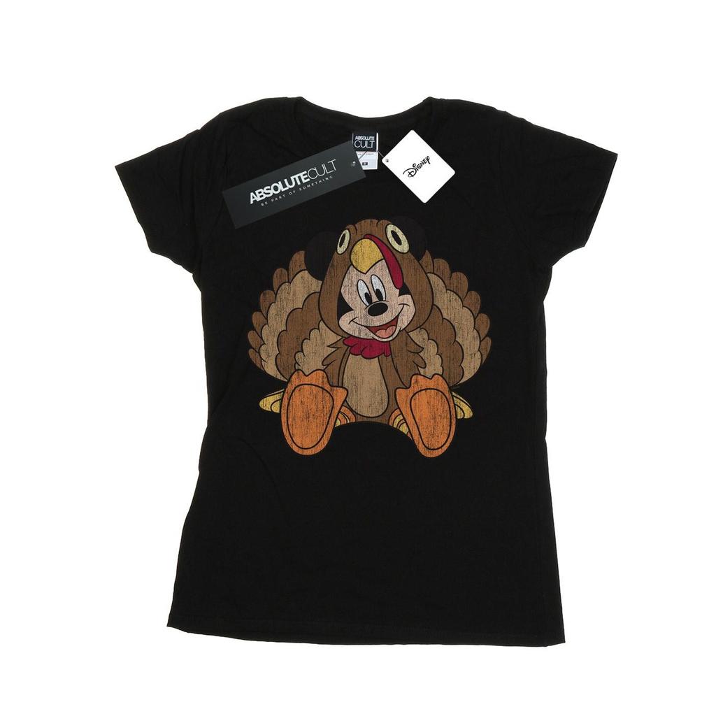 Disney Womens/Ladies Mickey Mouse Thanksgiving Turkey Costume Cotton T-Shirt