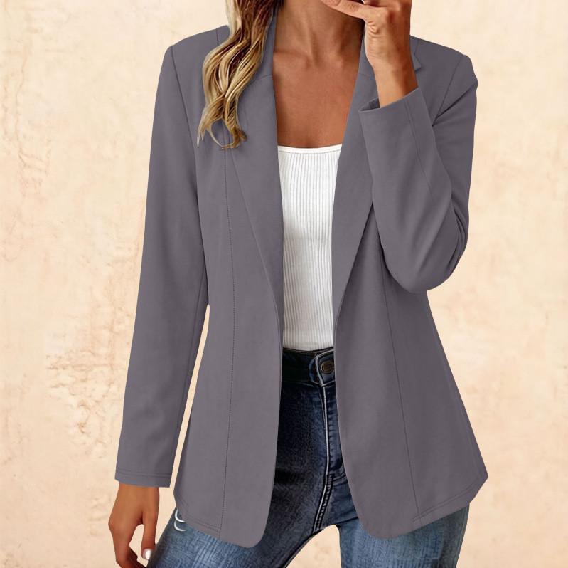 Eleganter Damenblazer mit Reverskragen für das Büro aus Polyesterstoff