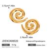 European and American Stainless Steel Plated 18k Gold Thread Stud Earrings Metal Non-fading Earrings Titanium Steel