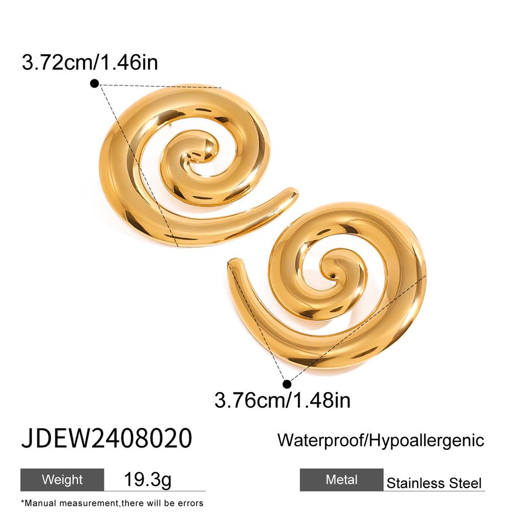 European and American Stainless Steel Plated 18k Gold Thread Stud Earrings Metal Non-fading Earrings Titanium Steel