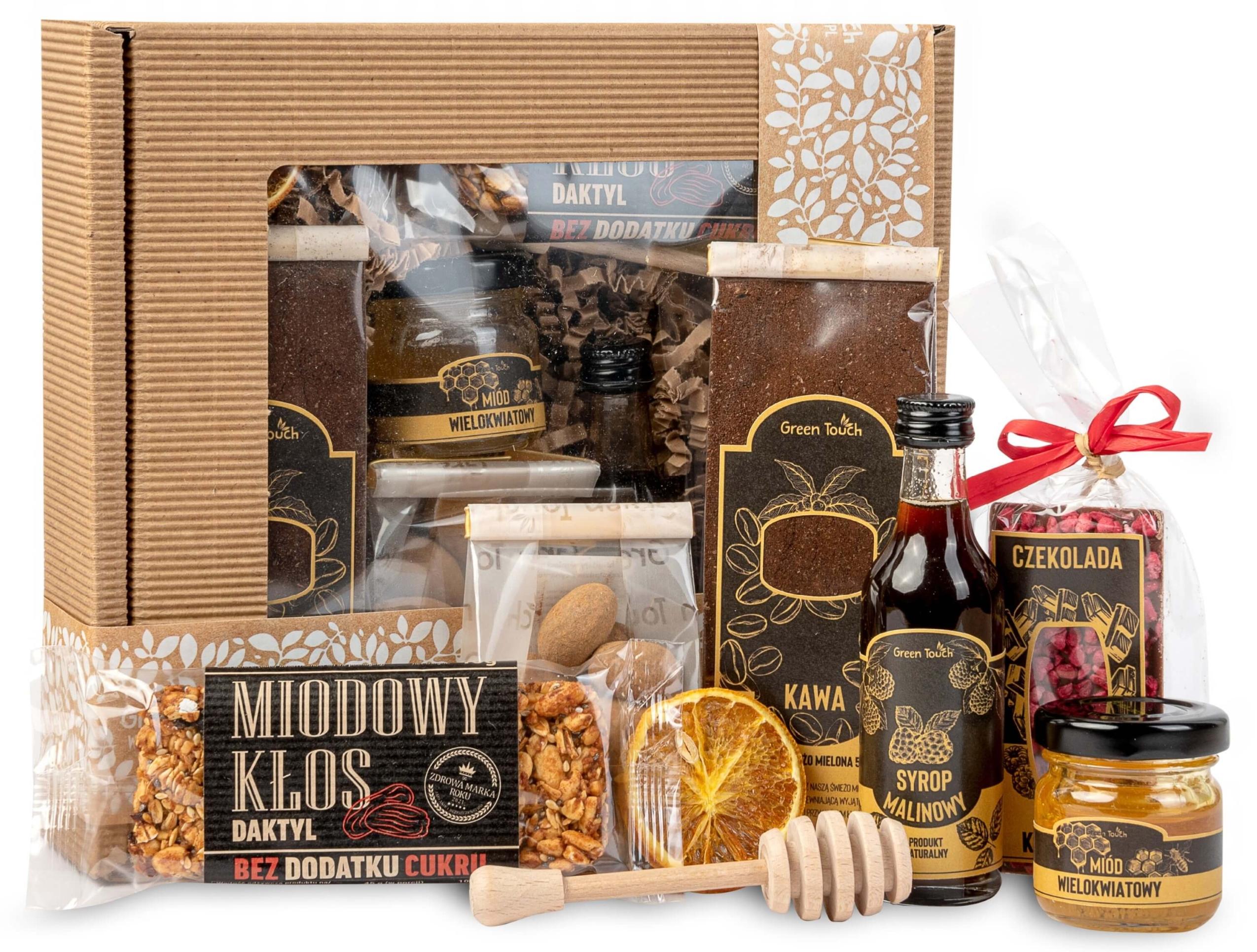 Oem Damen Braun Geschenkbox Mit Kaffee, Honigsirup, Schokoladenriegel Und Mandeln (Kraftpapier) - Image 2