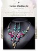 Exaggerated Retro Oil Painting Necklace Set: European & American Design Clavicle Chain Sweater Accessory