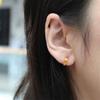 Vintage Geometry Mesh Pattern Hoop Earrings Copper Golden Plated Jewelry Simple Suitable For Women Daily Casual