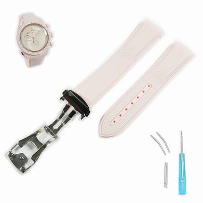 Swatch x OMEGA Gummiarmband mit leichter D-Schließe (Rosa & Rosa/Venus)