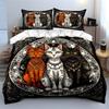 Mystical Cats Gothic Design Bedding Duvet Cover Set  (1*Duvet Cover 2*Pillowcases, without duvet insert)
