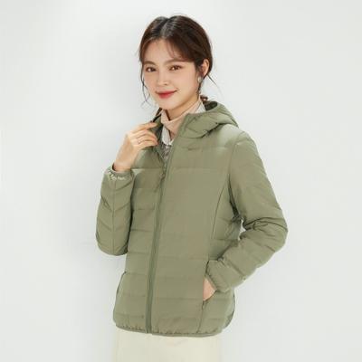 Feder Damen 90-Fleece einfarbig leicht und dünn Damenbekleidung mit Kapuze und Kapuze nahtlose Daunenjacke kurz große Größe Jacke