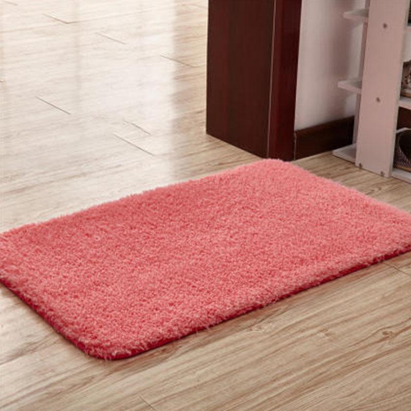 Tapis uni style européen en laine d'agneau pour salon, salle de bain et chambre à coucher