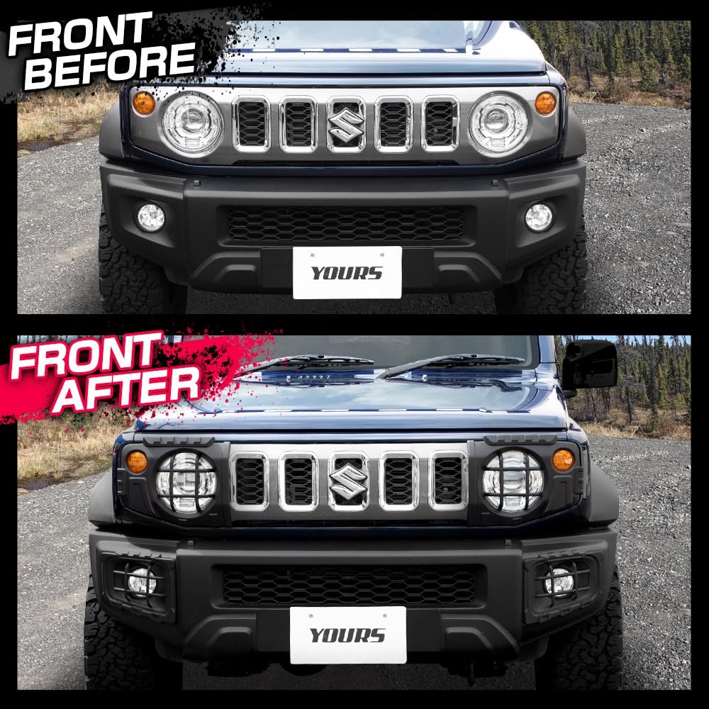 Jimny Nomad Fog Light Guards Custom Easy Exterior JIMNY NOMADE S YOURS (2 pcs) - Parts, Protectors, Dress-Up, Installation, Off-Road Accessories,
