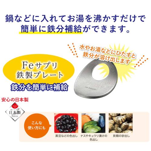 PEARL METAL Iron Supplement Plate, Fe Supplement HB-5000, Silver