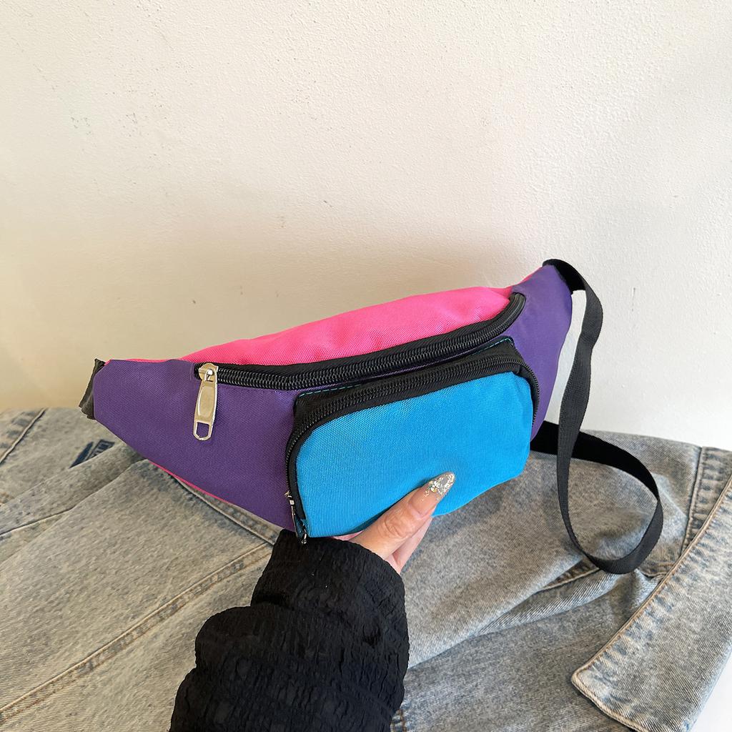 Retro 80s 90s Fanny Pack Retro Belt Bag 2 Pockets Neon Fanny Small Waist Packs for Jogging Traveling Carnival Party Costum