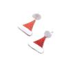 Red Glitter Acrylic Santa Hat Stud Earrings for Women - Festive Christmas Holiday Ornaments