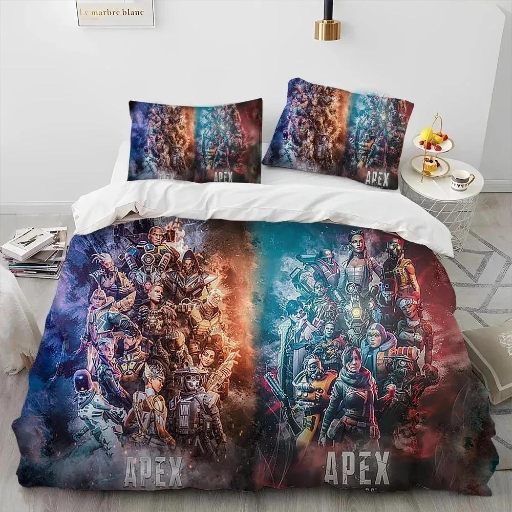 A-Apex Legends Game Gamer Cartoon Dekbed Beddengoed Set Dekbedovertrek Bed Set Dekbedovertrek Kussensloopking Queen Size Beddengoed Set