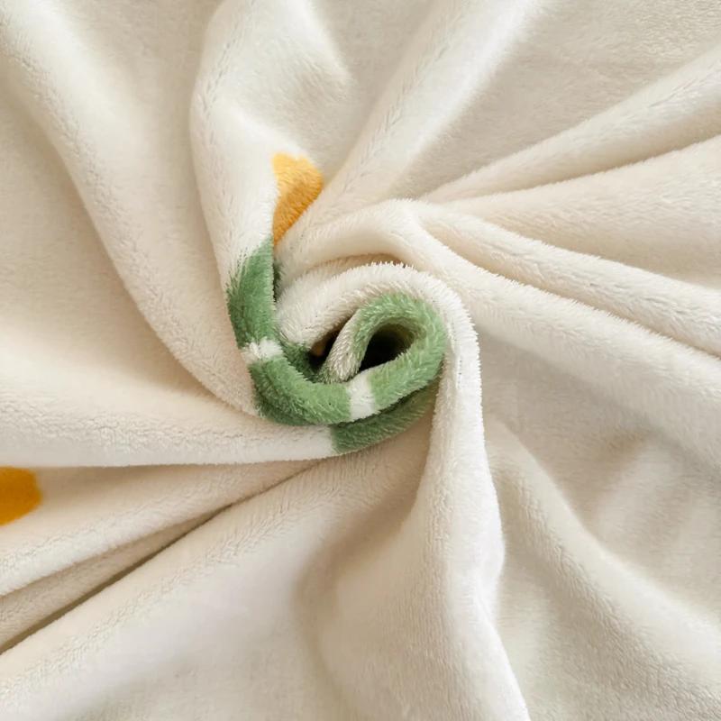 2024 New Class A Small Fresh Printed Milk Fleece Single Bedding Set Thick Warm Cartoon Quilt Cover Fall and Winter Duvet Cover