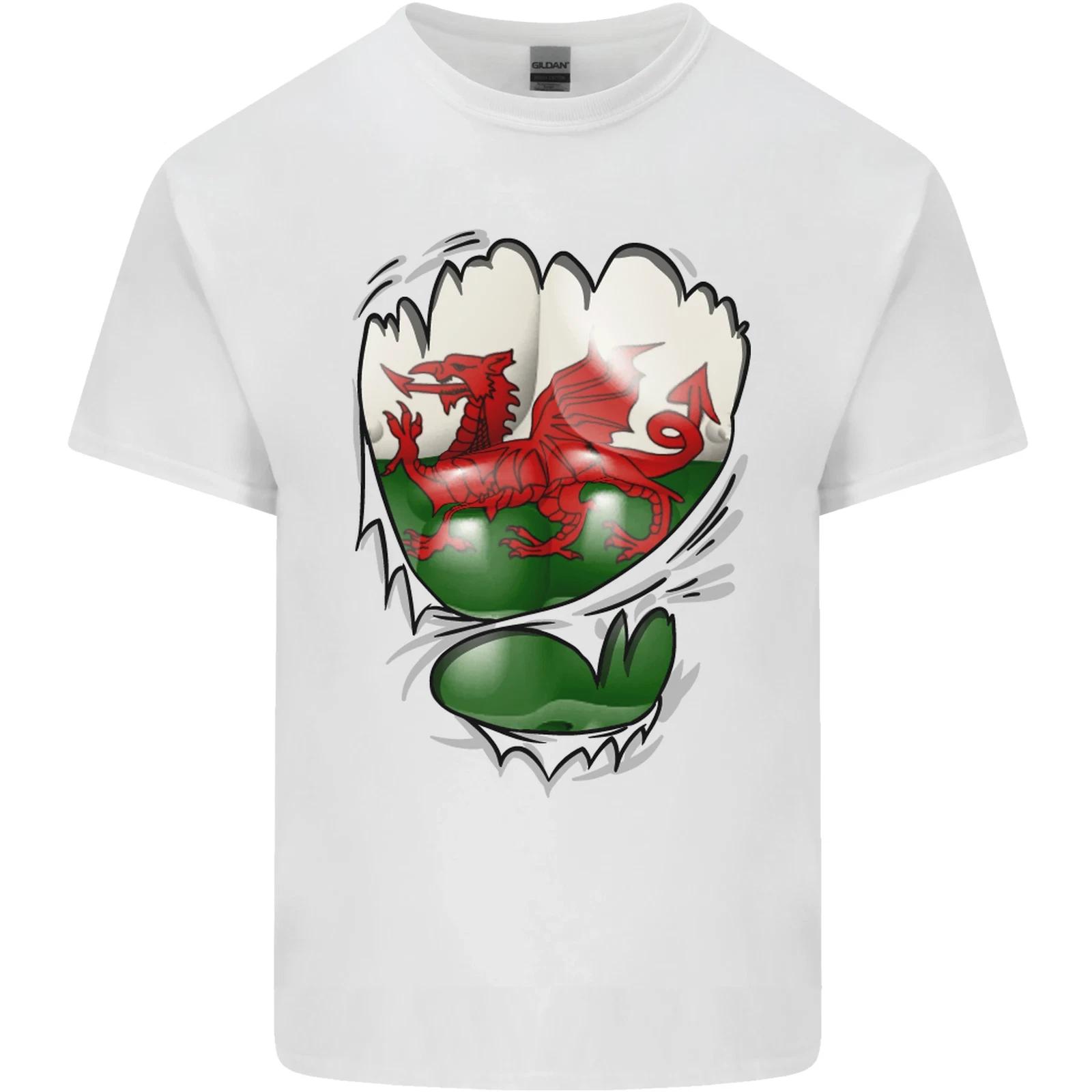Gym The Welsh Flag Ripped Muscles Wales Kids T-Shirt Childrens M