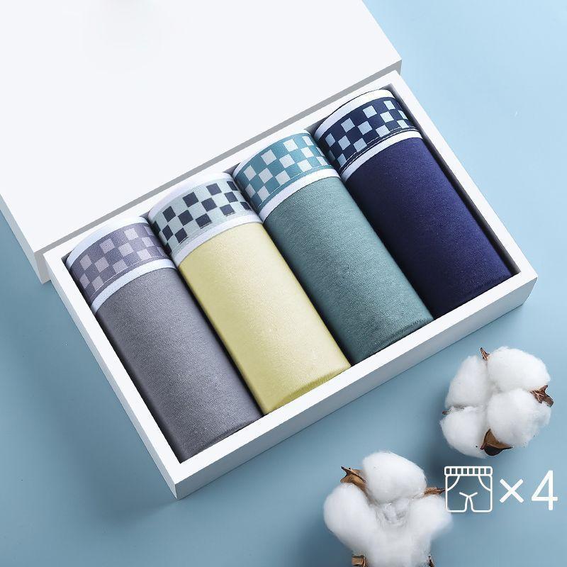 

4 шт. Мужское свободное нижнее белье шорты с плоской штаниной и шорты-боксеры с четырьмя углами 3XL