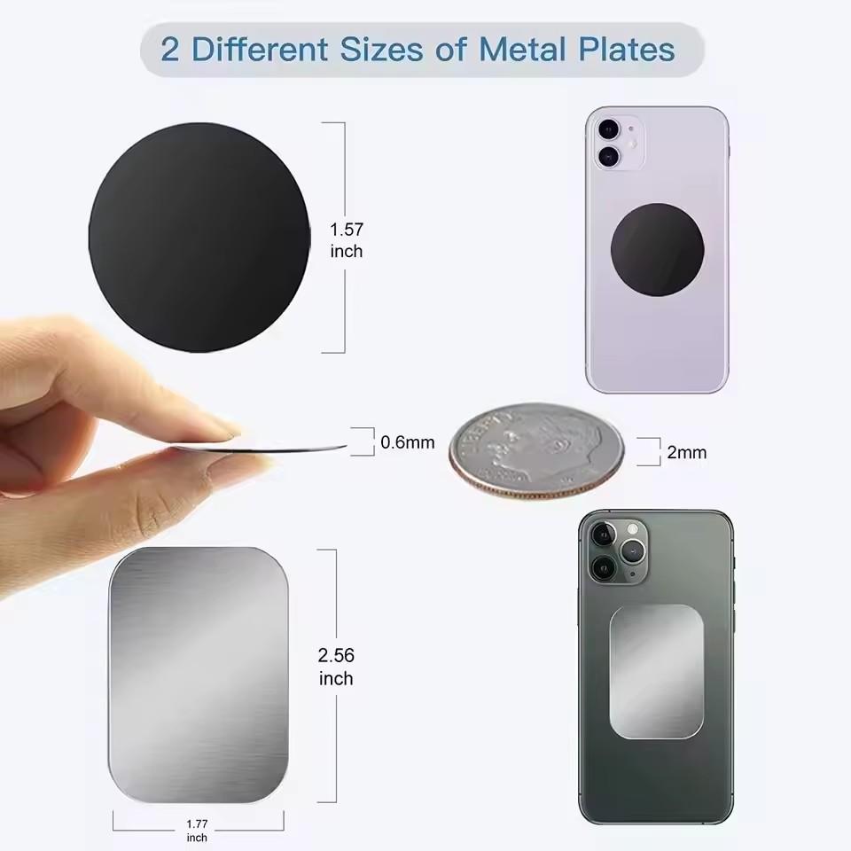 5/10Pcs Metal Plate Disk for Magnetic Car Phone Holder Thin Iron Sheet Sticker Disk for Magnet Tablet Desk Phone Car Stand Mount