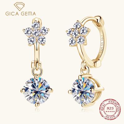 Neue Moissanite Ohrringe für Frauen Senior Gefühl Fringe Ohrclip Kleines Design Kalter Wind Weiß Ohrschmuck